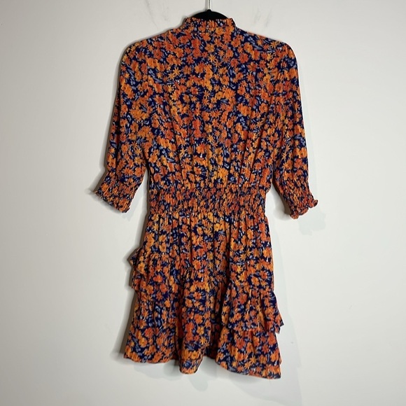 The Shirt by Rochelle Behrens | The Brigitte Dress Orange Floral Size XS - Picture 7 of 7